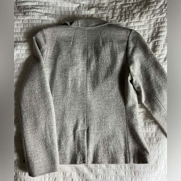 Anthropologie Elevenses Pleated Collar Wool Blend Blazer-grey Size 6/8 - Picture 5 of 9